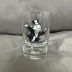 Hasbro Monopoly Glass with Rich Uncle Pennybags Design